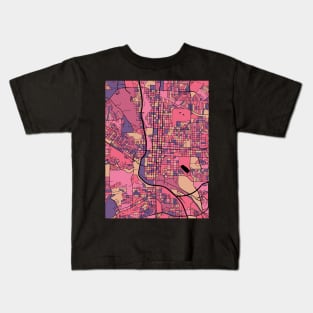 Colorado Springs Map Pattern in Purple & Pink Kids T-Shirt